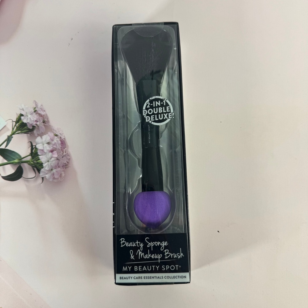 My Beauty Spot Color Rush 2-in1 Double Deluxe Makeup Brush and Beauty Sponge NEW